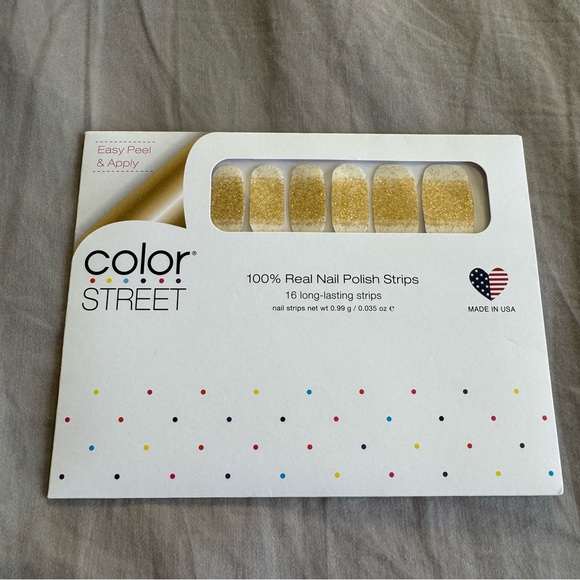 *Retired* Color Street: Golden Girly | Gold Metallic Glitter Dipped Party Yellow - Picture 3 of 14